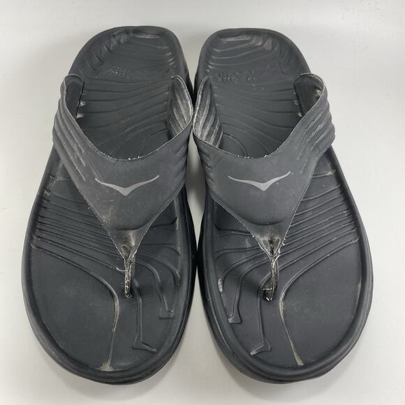 Hoka One One Ora Recovery Flip Flops Mens Size 13 Black Comfort Sandals Shoes - Picture 3 of 9